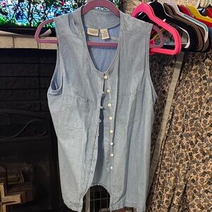 Light Blue Denim Sleeveless Top